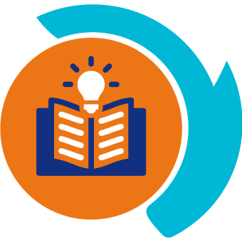 icon with a book and lightbulb